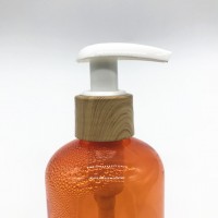 Non spill lotion pump plastic wooden effect dispenser pump with outside spring